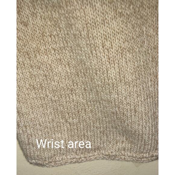 Appleseeds Sweater Linen Blend Oatmeal Beige Limited Edition Embroidery Sz XL - Picture 11 of 16